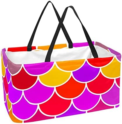 מדדי סל קניות דפוס תיק מכולת לשימוש חוזר כביסה סל כביסה תיק קניות נייד קניות