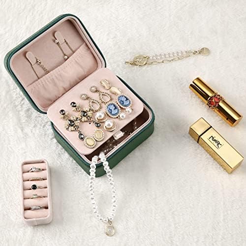 קופסת תכשיטים לולאלט תיבת תכשיטים קטנים, מארגן אחסון טבעות מיני, תכשיטים ניידים תכשיטים PU תכשיטים אחסון מחזיקי