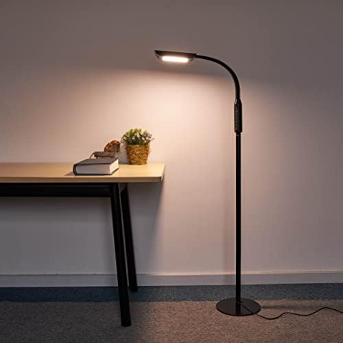מנורת רצפת LED של אטה למשרד חדר שינה משרד תאורה בהירה תאורה טיימר שעה אחת טמפרטורת צבע 5 דרגות עמעום 5