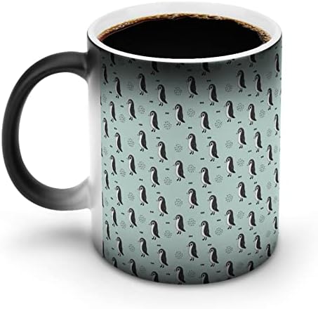 חמוד פינגווין חום שינוי ספל קסם קפה כוס קרמיקה תה כוס אישית מתנה עבור משרד בית נשים גברים 11 עוז