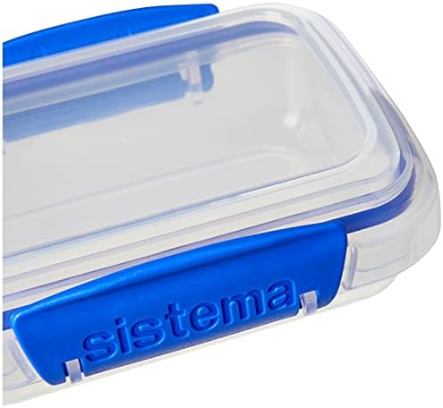 סיסטמה קליפ זה מלבני אוסף מזון אחסון מיכל, 6.7 עוז./ 0.2 ליטר, ברור / כחול