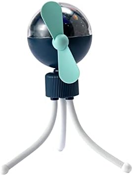 מאוורר קליפ עם חצובה גמישה 360 מעלות קליפ USB שקט סיבוב על מאוורר עם מנורת הקרנה צבעונית עם 3 מהירות לנסיעות