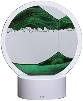 תלת מימד נעות חול לאומנות שולחן LED מנורת, 8 אינץ '360 מעלות קישוט שעון חול מסתובב, 3D אמנות יצירתית אמנות