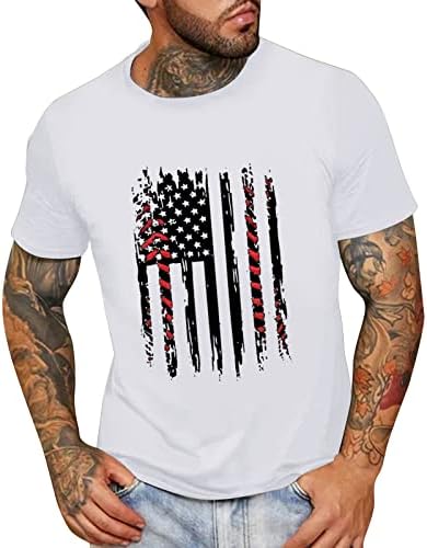 יום העצמאות האמריקני של XXBR עליון לגברים 4 ביולי חולצת טי קרוס צווארון כוכבים פסים חולצת הדפסה ארהב