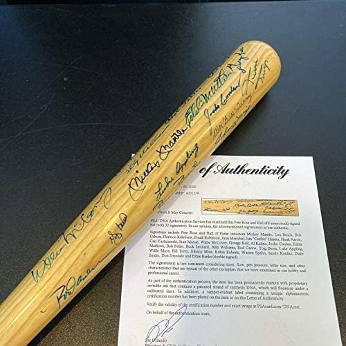 מיקי מנטל מדהים ווילי מייס האנק אהרון סנדי קופקס HOF חתום BAT PSA - עטלפי MLB עם חתימה