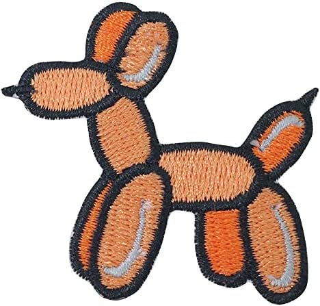 תלתן אינטר -כלב בלון ברזל בעלי חיים על טלאים מסור תג רקום על טלאי לג'ינס, בגדים, תיקים, ז'קטים, כובעים