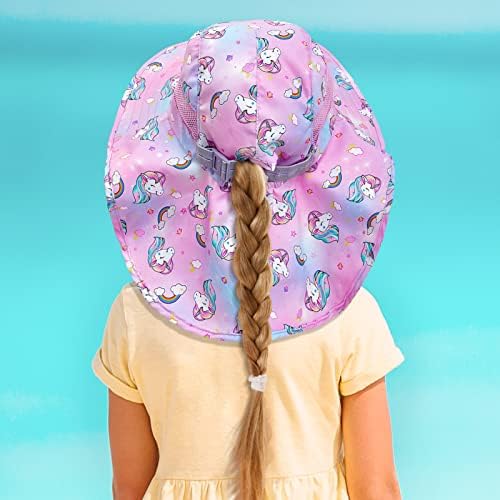 ילדים שמש כובע עבור בנות חוף כובע רחב ברים קיץ כובע צוואר דש פלאט כובע לפעוטות ילדים 2-9 שנים