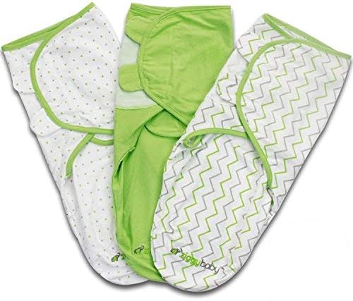 זיגי תינוקת קלה מתכווננת מתכווננת מתכווננת שמיכת שמיכה מערכה ירוקה, שברון אפור, נקודה, מוצק