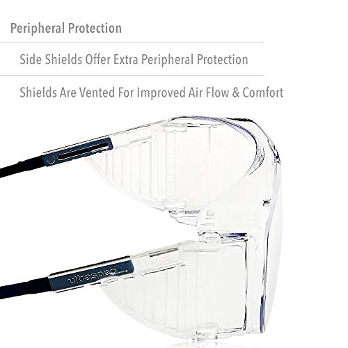 UVEX ULTRA-SPEC 2001 OTG מפרט משקפי בטיחות עם עדשה אנטי-ערפל ברורה של Uvextreme