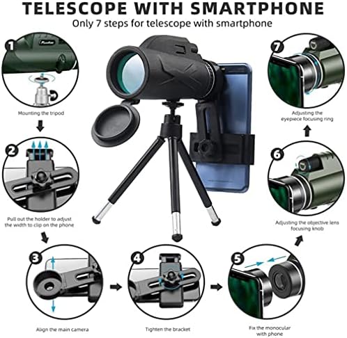 טלסקופ מונוקולרי מנקיאני, 100 על 80 משקפת עוצמתית גבוהה לסמארטפון עם מחזיק וחצובה, משקפת זום עמיד למים למבוגרים