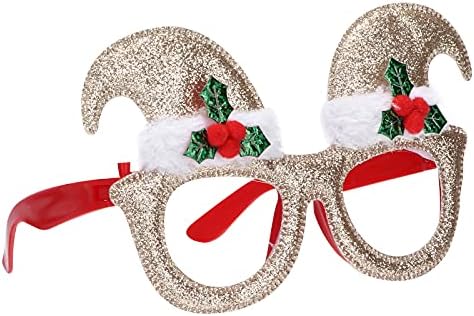 Valiclud חג המולד כובע בצורת משקפיים בצורת משקפי ראייה דקורטיביים משקפי ראייה