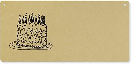 אזידה 'עוגת יום הולדת' שלט קיר עץ גדול / שלט לדלת