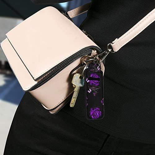 פויבנג נשים מחזיק פסטיק מחזיק מפתחות שפתון שרוול פאוץ עמיד נייד שפתון מחזיקי 2 יחידות סט