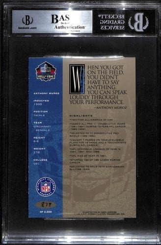 72 אנתוני מונוז - 1998 RON MIX HOF PLATINUM AUTOS כרטיסי כדורגל מדורגים BGS AUTO - כדורגל חתימה