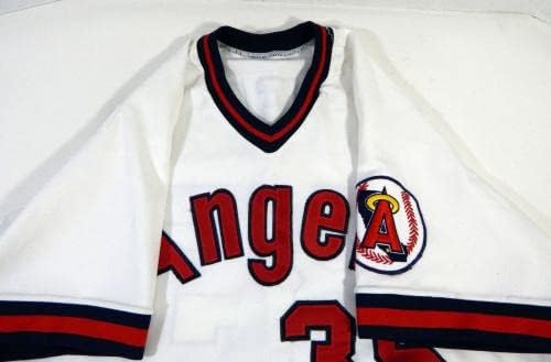 1988 אנג'לס קליפורניה Butch Wynegar 35 משחק השתמש בג'רזי לבן דגל ארהב רם 2 - משחק משומש גופיות MLB