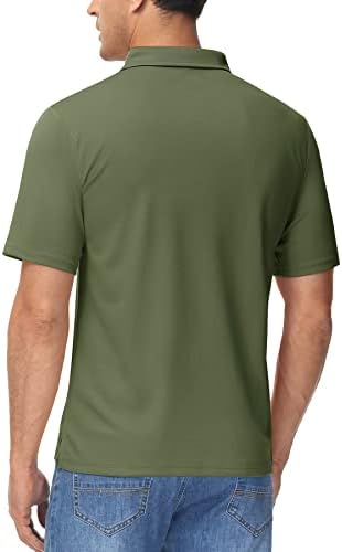 חולצות פולו מזדמנים של Magcomsen לגברים שרוול קצר עם חולצות גולף בכיס חולצות קיץ יבשות מהירות