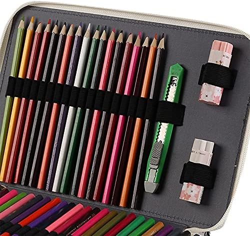Shulaner 200 משבצות עפרון צבעוני עם סגירת רוכס