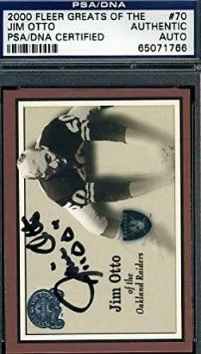ג'ים אוטו חתום על PSA/DNA 2000 חתימה אותנטית של FLER - כרטיסי כדורגל עם חתימה של NFL