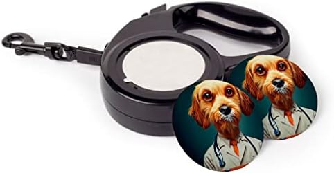 רצועת חיות מחמד נשלפת של כלב חמוד - רצועה גרפית - רצועת כלבים מודפסת מצחיקה