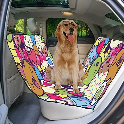 מותאם אישית קריקטורה יד נמשך עיצוב סגנון הדפסת רכב מושב מכסה לכלבים עמיד למים החלקה עמיד רך לחיות מחמד