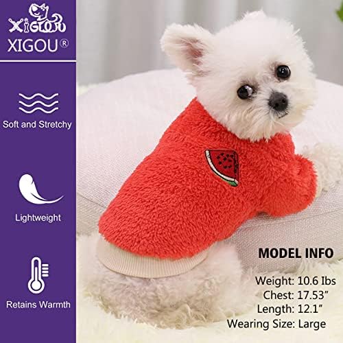 סוודר כלבים של Xigou 2-Pack, סוודרים של כלבי כלבים לכלבים קטנים, מעיל חיית מחמד של חורף חורף סוודרים רכים