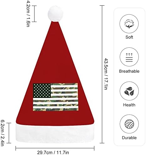 הסוואה אמריקאי דגל חג המולד כובע רך קטיפה סנטה כובע מצחיק כפה עבור חג המולד לשנה חדשה חגיגי מפלגה
