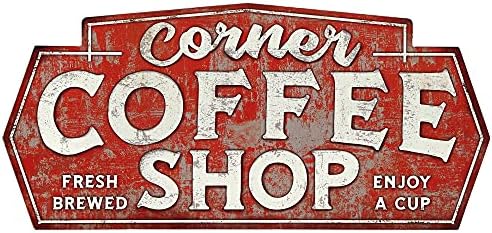 פתוח כביש מותגים פינת קפה חנות מתכת סימן-גדול בציר קפה קיר תפאורה לחדר אוכל, מטבח, או קפה בר