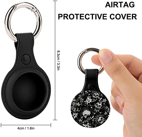 פאנק גולגולת תואם עם איירטאג מקרה עם מחזיק מפתחות מוצר מאתר אביזרי עם מפתח טבעת עבור איירטאג