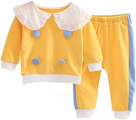 Outceck פעוט ילדים ילדים תינוקות תינוקות תינוקות שרוול ארוך דש סווטשירט חולצה חולצה בנות בגודל 8