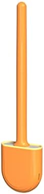 N/A מברשת אסלה סיליקון ראש שטוח ראש גמיש כלי אחסון רכוב על קיר סט אסלה מברשת מברשת (צבע: D, גודל