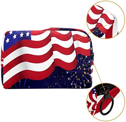 תיק איפור טבובט טיול תיק קוסמטיק תיק קוסמטיק תיק ארנק עם רוכסן, יום העצמאות של אמריקה
