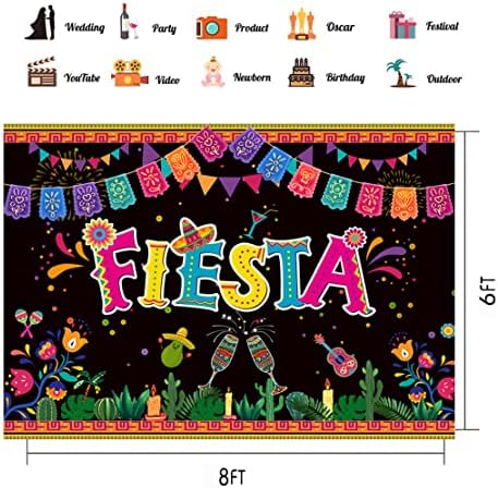 צ ' איה 8 * 6 רגל מקסיקני פיאסטה נושא רקע מקסיקני פסטיבל מסיבת יום הולדת סינקו דה מאיו תפאורות