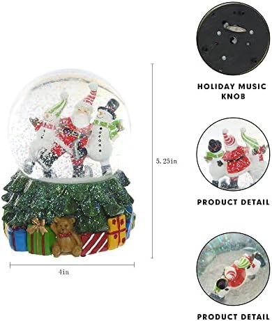 Dusvally Globe Globe מתנה לילדים ומבוגרים סנטה וסצנה שלג, כדור גליטר קריסטל לחג המולד ושנה