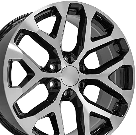 OE Wheels LLC 22 אינץ 'חישוקים מתאימים לשברולט סילברדו טאהו סיירה יוקון אסקאלדה CV98B 22X9 חישוקים מכונה סט