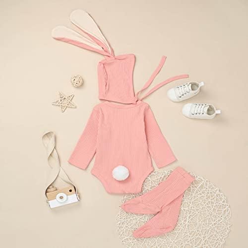 תלבושת פסחא של קפירן מתנות לתינוקות מתנות חמוד יילוד עם כובע אוזן ארנב תלת מימדי וגרביים בגדי ילד תינוקות