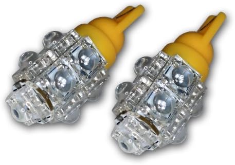 TuningPros Ledtcl-T10-A9 תא המטען תא המטען נורות LED נורות T10 טריז, 9 סט שטף LED ענבר 2-PC