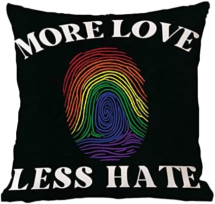 שוויון מגדרי LGBTQ גאווה הומוסקסואלית לזרוק לסביות כיסוי כרית יותר אהבה פחות שנאה שנאה כרית טביעת אצבע