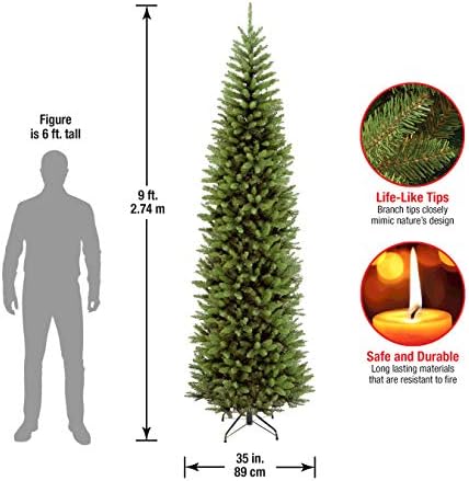 חברת העץ הלאומית מלאכותית עץ חג מולד דק, ירוק, אשוח קינגסווד, כולל מעמד, 9 רגל ועץ חג מולד דק ומלאכותי, ירוק,