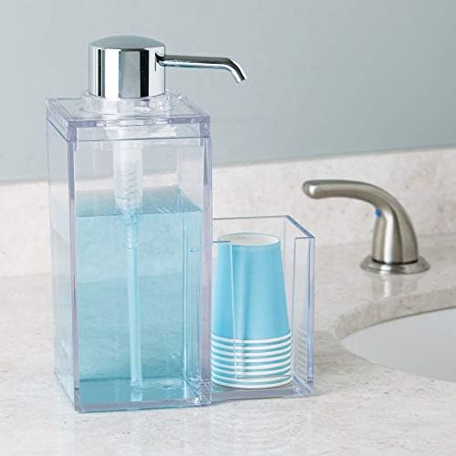 עיצוב מודרני פלסטיק מי פה משאבת נושא כלים חד פעמי כוס מחזיק-קומפקטי אחסון ארגונית עבור יהירות אמבטיה,