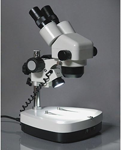 מיקרוסקופ זום סטריאו דו-עיני מקצועי של אמסקופ ש-2בי-ג2, עיניות 10 ו-15, הגדלה 10-60, מטרת זום 1-4, תאורת הלוגן
