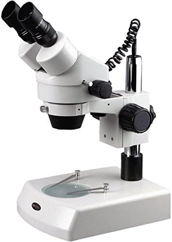 מיקרוסקופ זום סטריאו משקפת מקצועי של אמסקופ סמ-2ברץ, עיניות פי 10, הגדלה פי 3.5-90, מטרת זום פי 0.7-4.5, תאורת