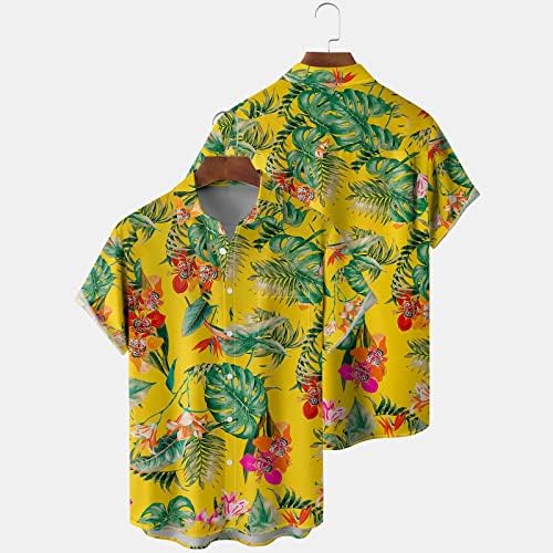קיץ גברים של חוף חולצות פרח קצר שרוולים חולצה גברים של קיץ חוף סגנון רגוע מזדמן עצלן חולצה גדול