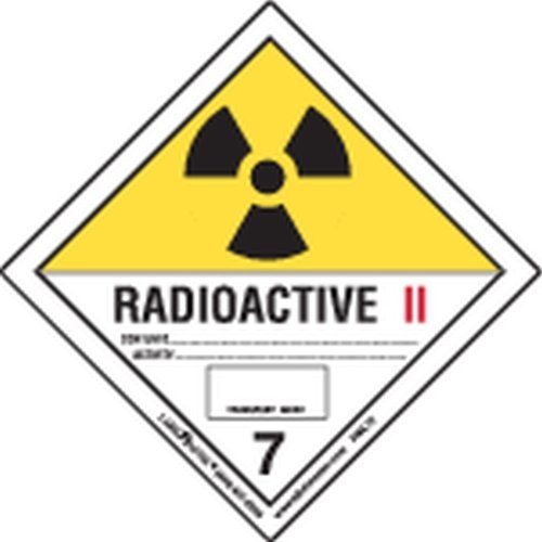 תווית 15 רדיואקטיבי השלישי תווית קנדית, נייר, מחלקה מסוכנת 7, חומרים מסוכנים, 4 איקס 4