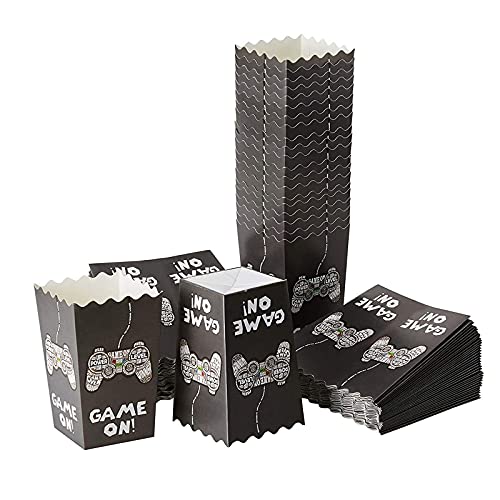 100 קופסאות פופקורן נייר מיני מארז, קישוטים למסיבות משחקי וידאו עם פינוקים, חטיפים