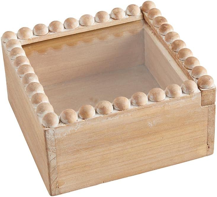 קופסת עץ עץ 47 וראשי קופסת עץ קופסת עץ גזוזת עם מכסה זכוכית, 6X6 אינץ ', ריבוע