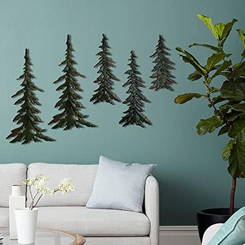 יער עץ אורן קיר מתכת ירוק לנצח; הפוך את החדר שלך לעיצוב חור