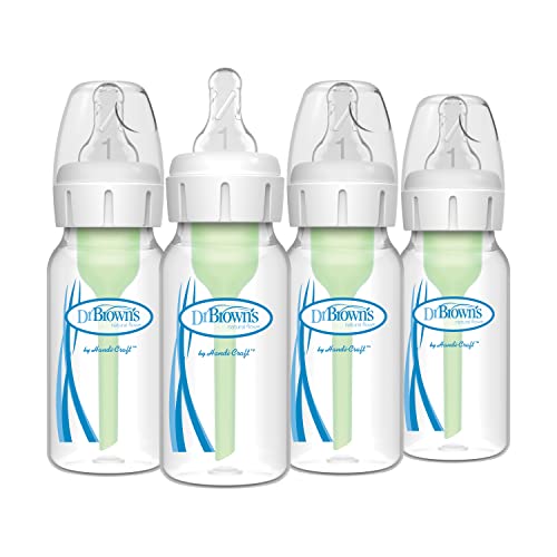 הזרימה הטבעית של ד ר בראון, אפשרויות נגד קוליק+, בקבוקי תינוקות צרים & מגבר; סט מברשות ניקוי בקבוקי תינוקות