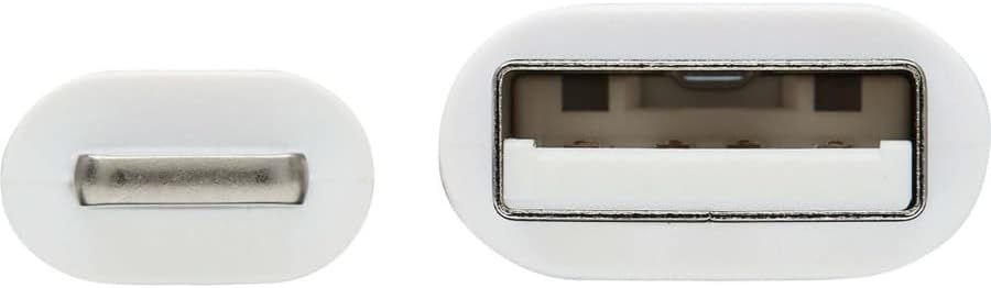 Tripp Lite Safe-IT USB-A לכבל טעינה ברק לאייפון ואייפד, כבל זכר לזכר, מוסמך MFI, לבן, 9.8 רגל / 3 מטר, אחריות