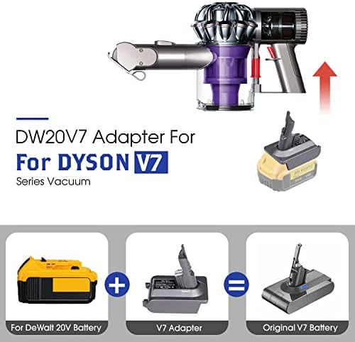 מתאם סוללות המתאים לסוללות Dewalt 20V המרה למנקה ואקום של דייסון V7, DW20V7 עבור Dyson SV11 V7 Animal,