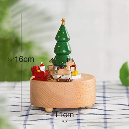 עץ חג המולד מלאכותי של XXSLY עץ חג המולד עץ חג המולד עץ חג המולד עם קופסת מוזיקה שמח-סיבוב קופסת עץ חג המולד קופסת